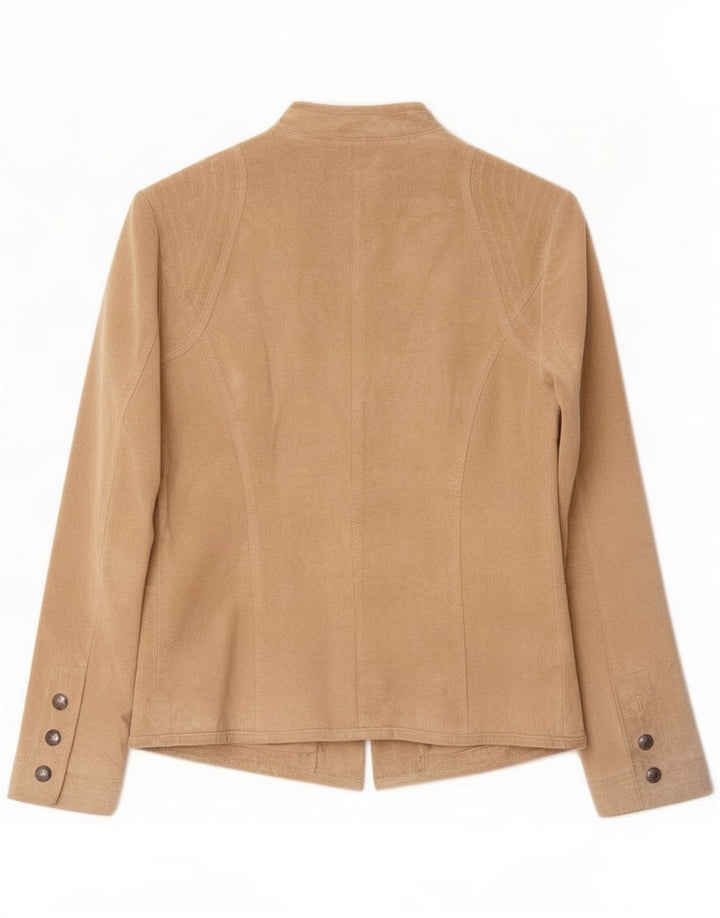 Conbipel Damen 6-Knopf-Blazer aus Wildleder, IT 46, großes beiges Leder
