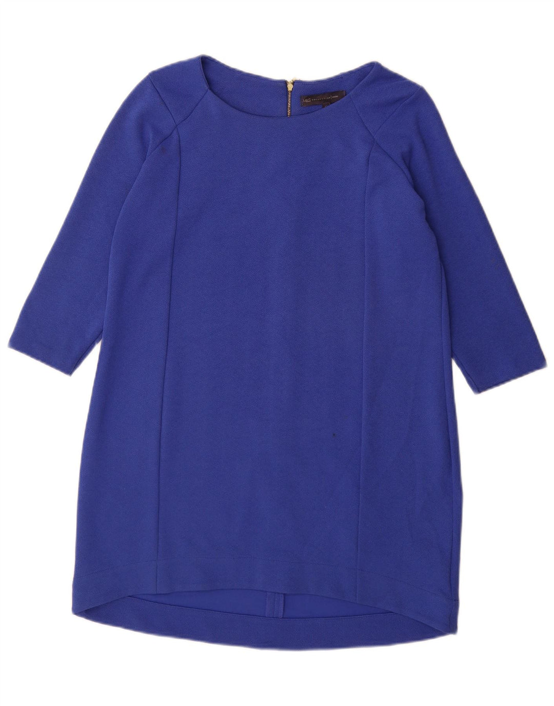 Marks & Spencer Damen Petite Etuikleid mit 3/4-Ärmeln, UK 12, Mittelblau