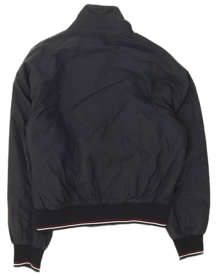 North Sails Herren Bomberjacke UK 38 Medium Schwarz Gestreiftes Polyamid