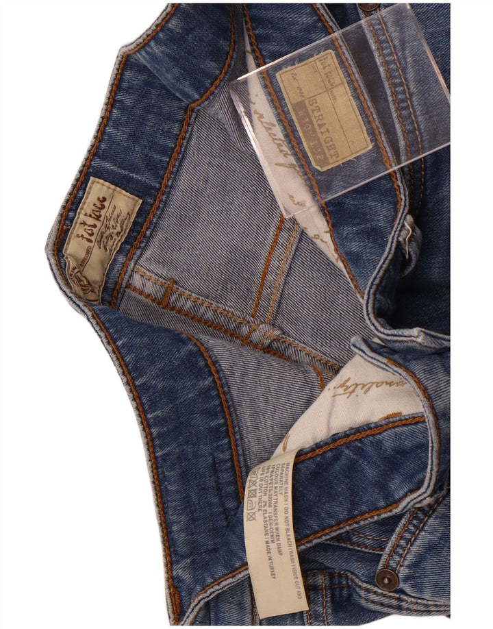 Fat Face Damen Distressed Straight Jeans W30 L28 Blaue Baumwolle