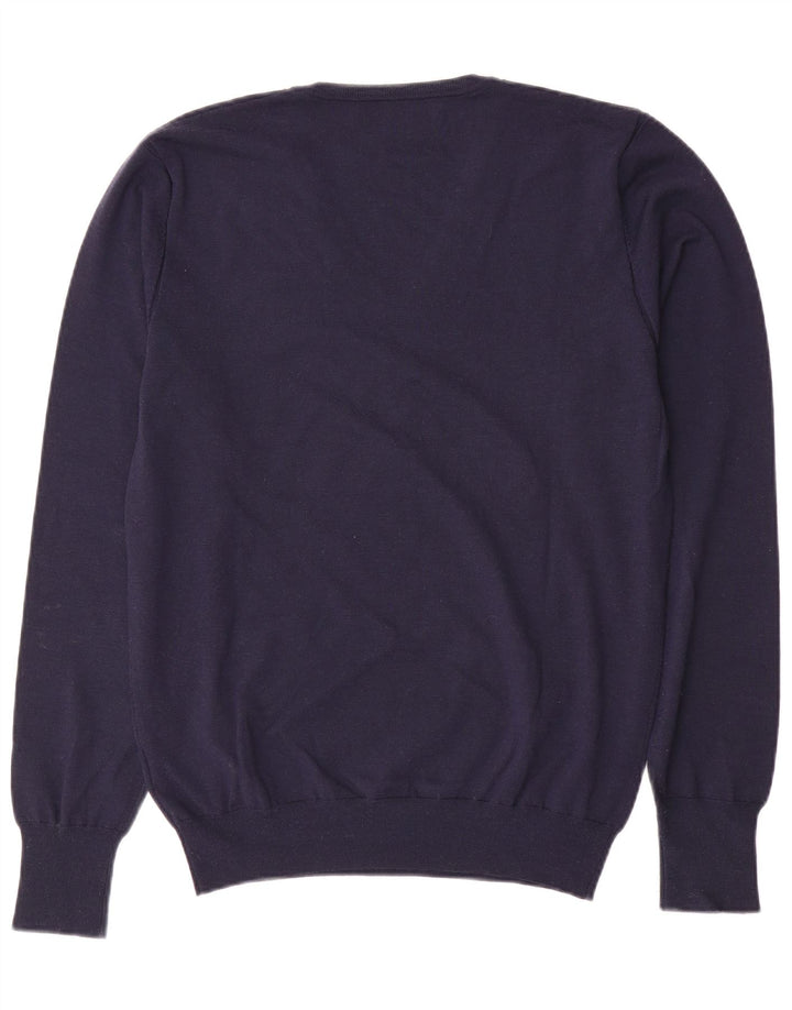 LIU JO Damen Pullover mit V-Ausschnitt UK 18 XL Marineblaue Wolle