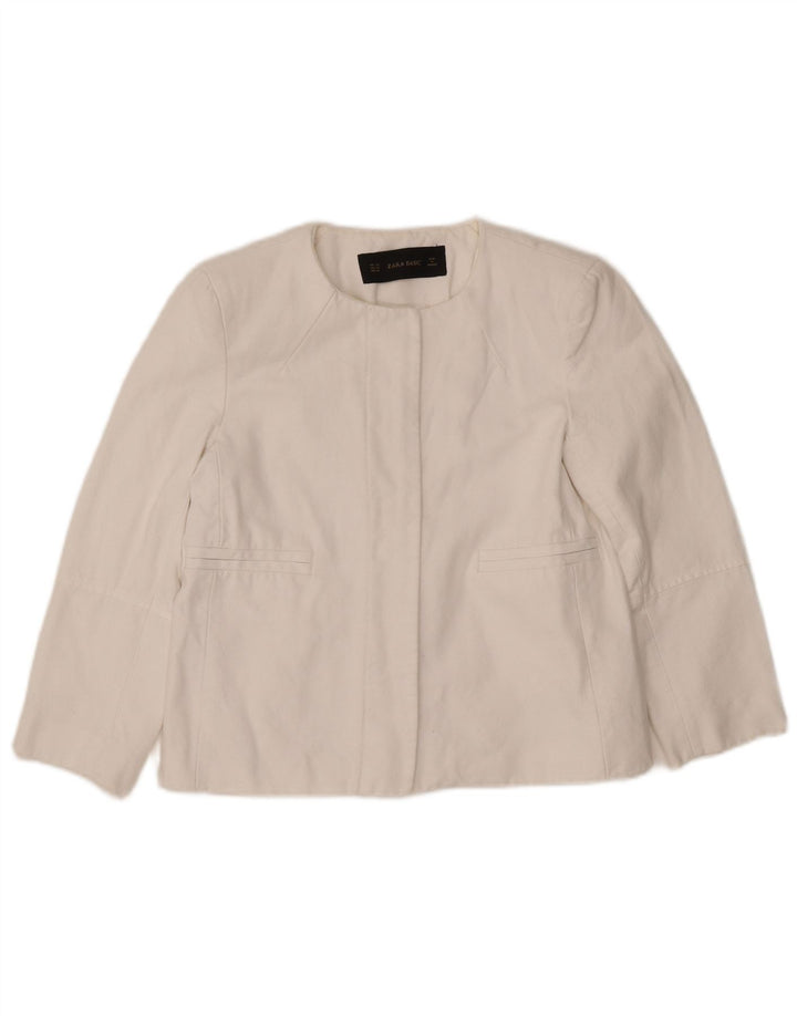 ZARA Damen Blazer Jacke UK 6 XS Weiß
