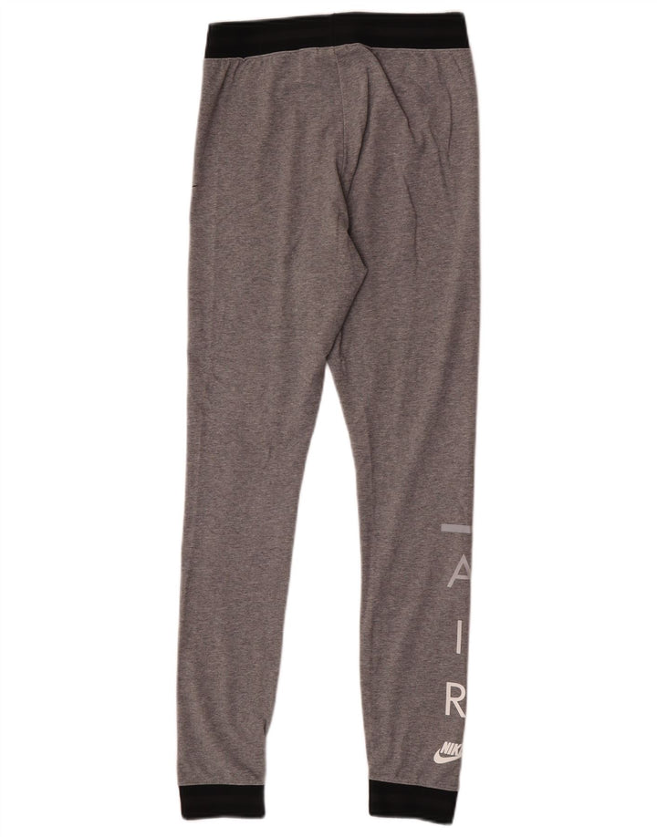 Nike Damen Leggings UK 10 Small Graue Colourblock-Baumwolle
