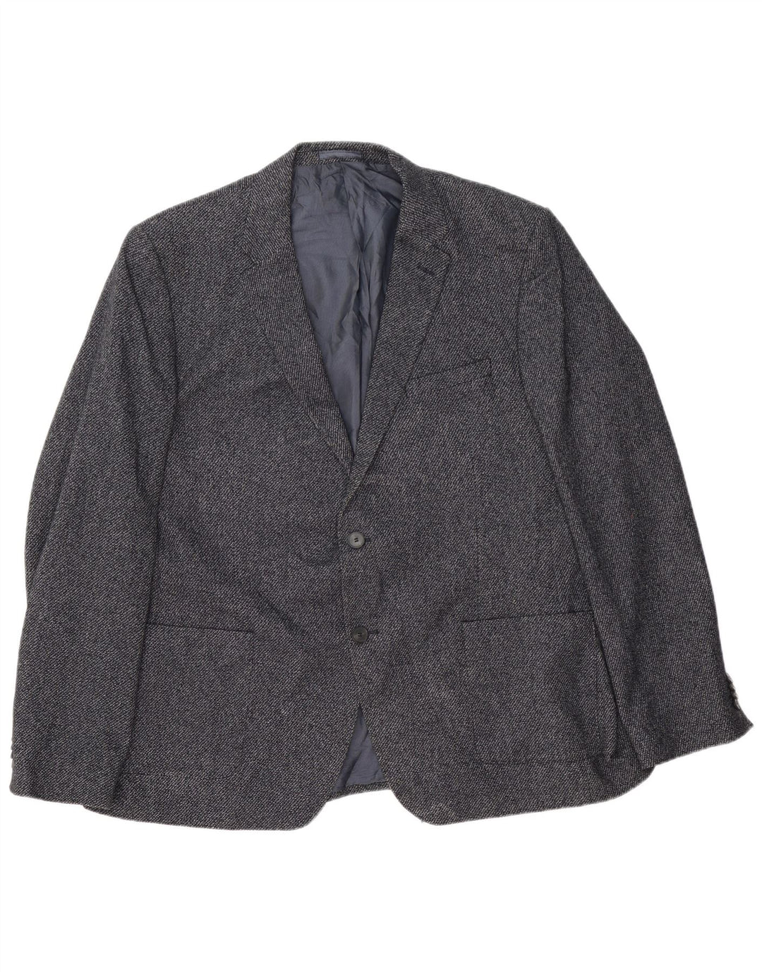 Marks & Spencer Herren-Blazer mit 2 Knöpfen, UK 46, XL, marineblaue Wolle
