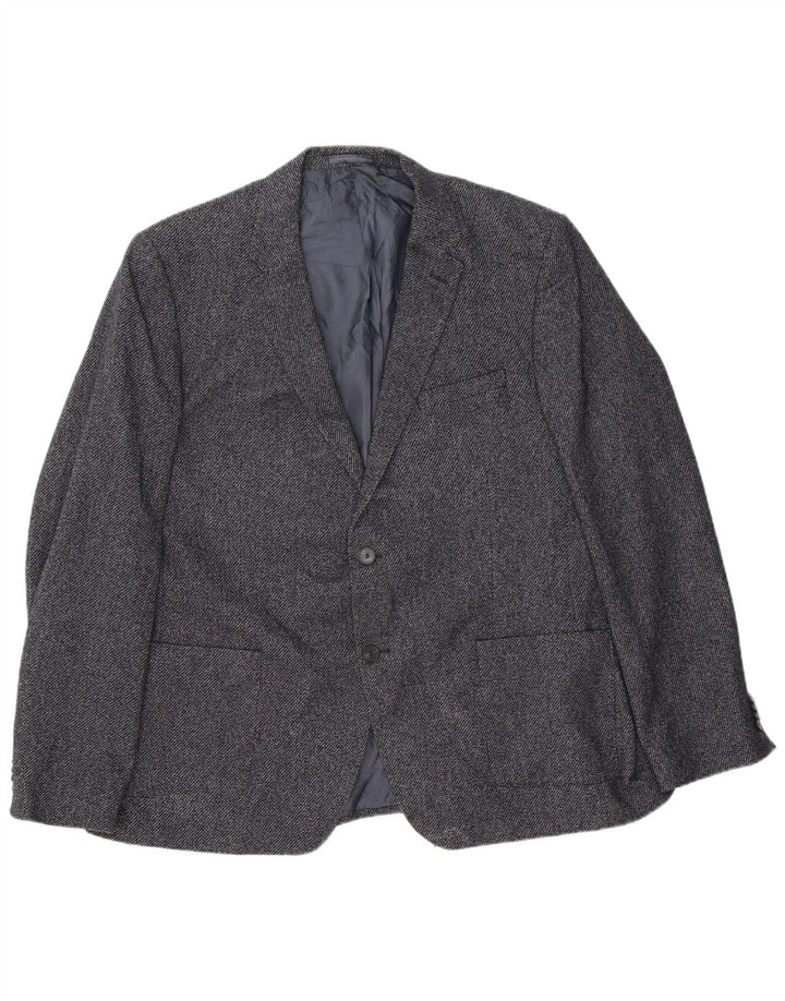 Marks & Spencer Herren-Blazer mit 2 Knöpfen, UK 46, XL, marineblaue Wolle
