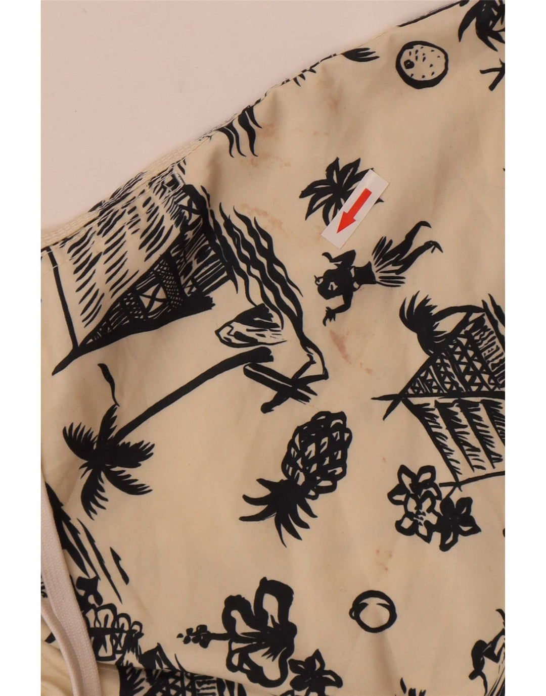 Sundek Herren-Badeshorts mit Grafik, Größe S, cremefarben, hawaiianisch