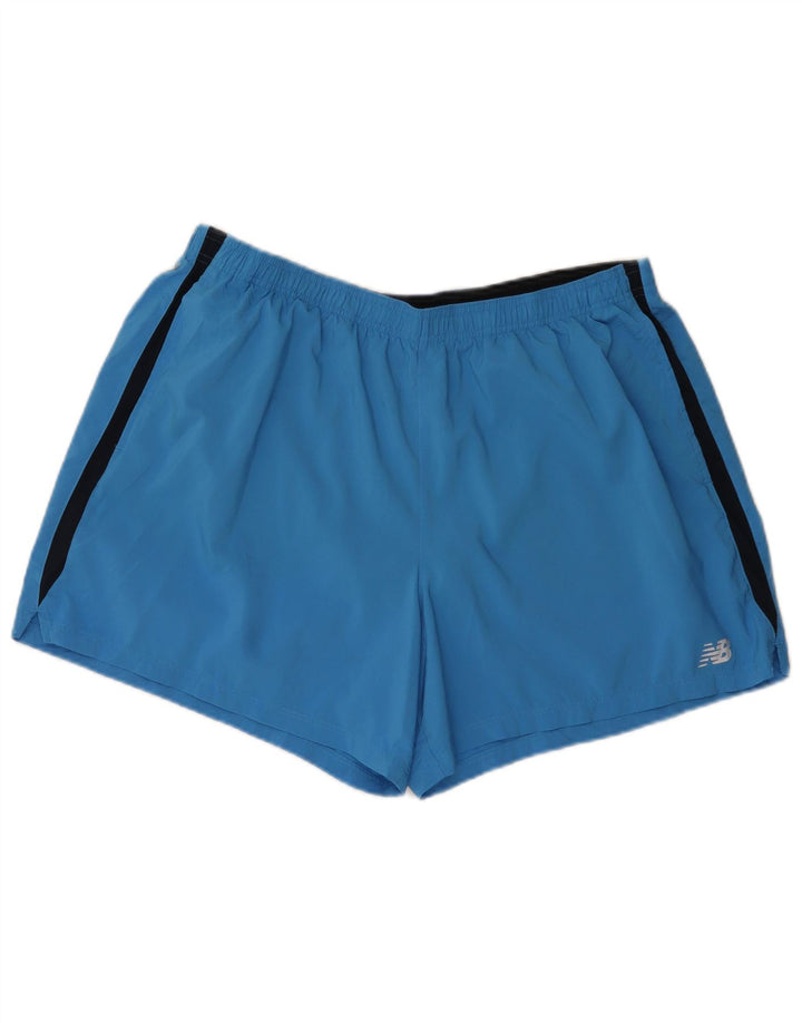 New Balance Herren-Sportshorts 2XL Blaues Colourblock-Polyester