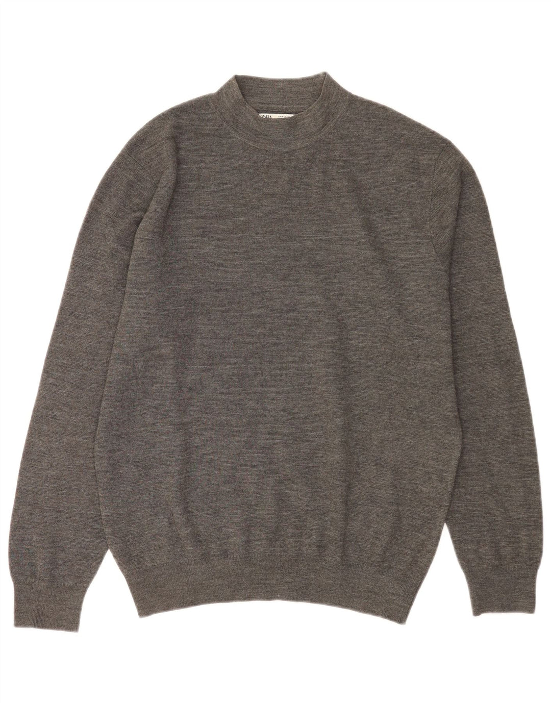 Zara Herren-Pullover mit Rollkragen, mittelgraues Acryl