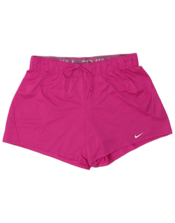 Nike Damen Dri Fit Sport Shorts UK 16 Large Pink Polyester
