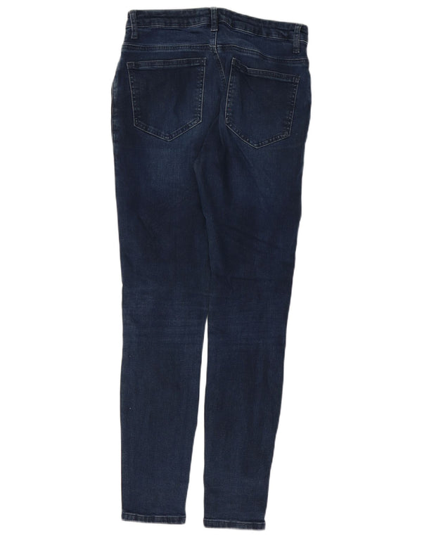 MINT VELVET Damen Skinny Jeans UK 10 Small W29 L29 Marineblaue Baumwolle