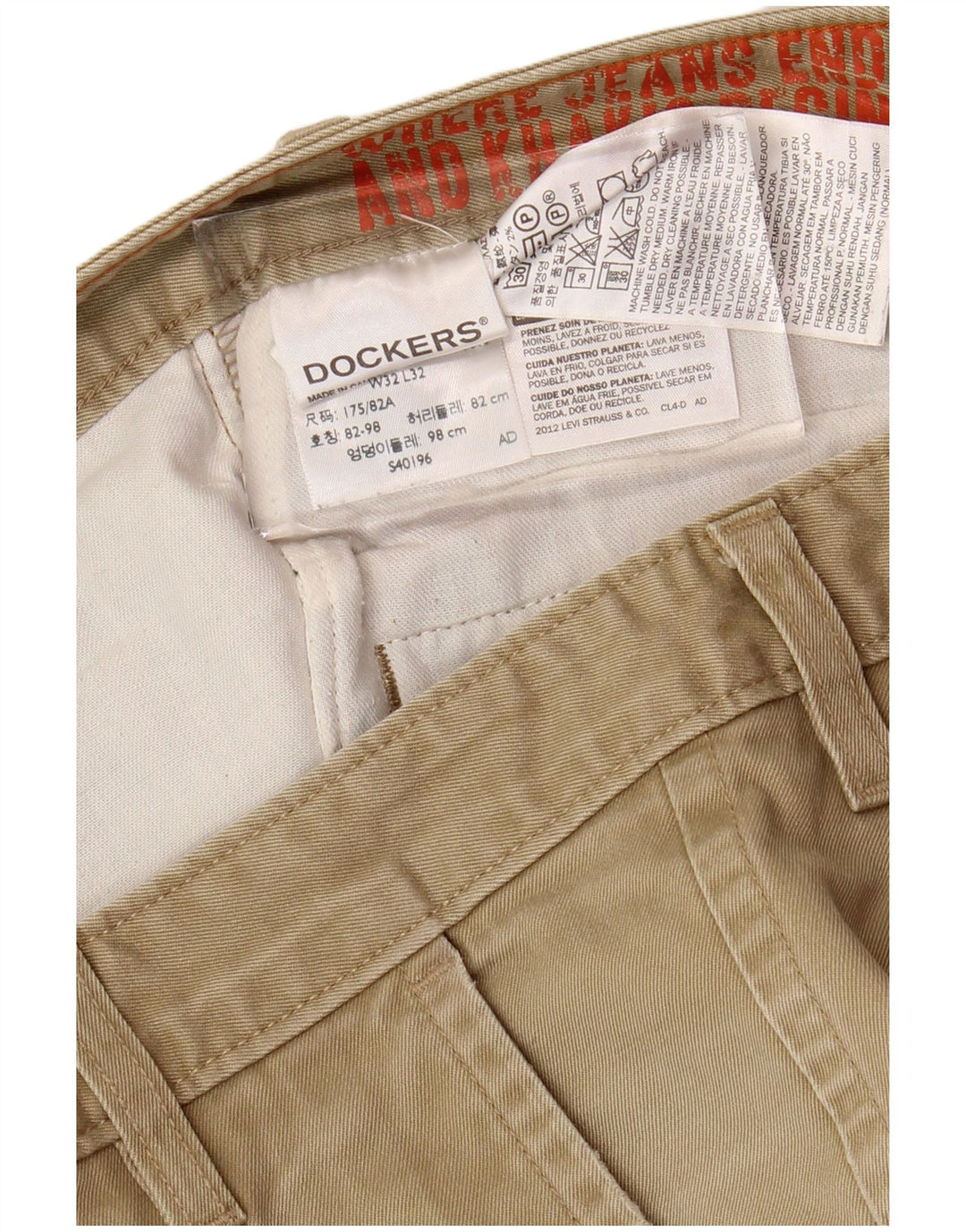 DOCKERS Slim Chino-Hose für Herren, W32, L29, Khaki, Baumwolle