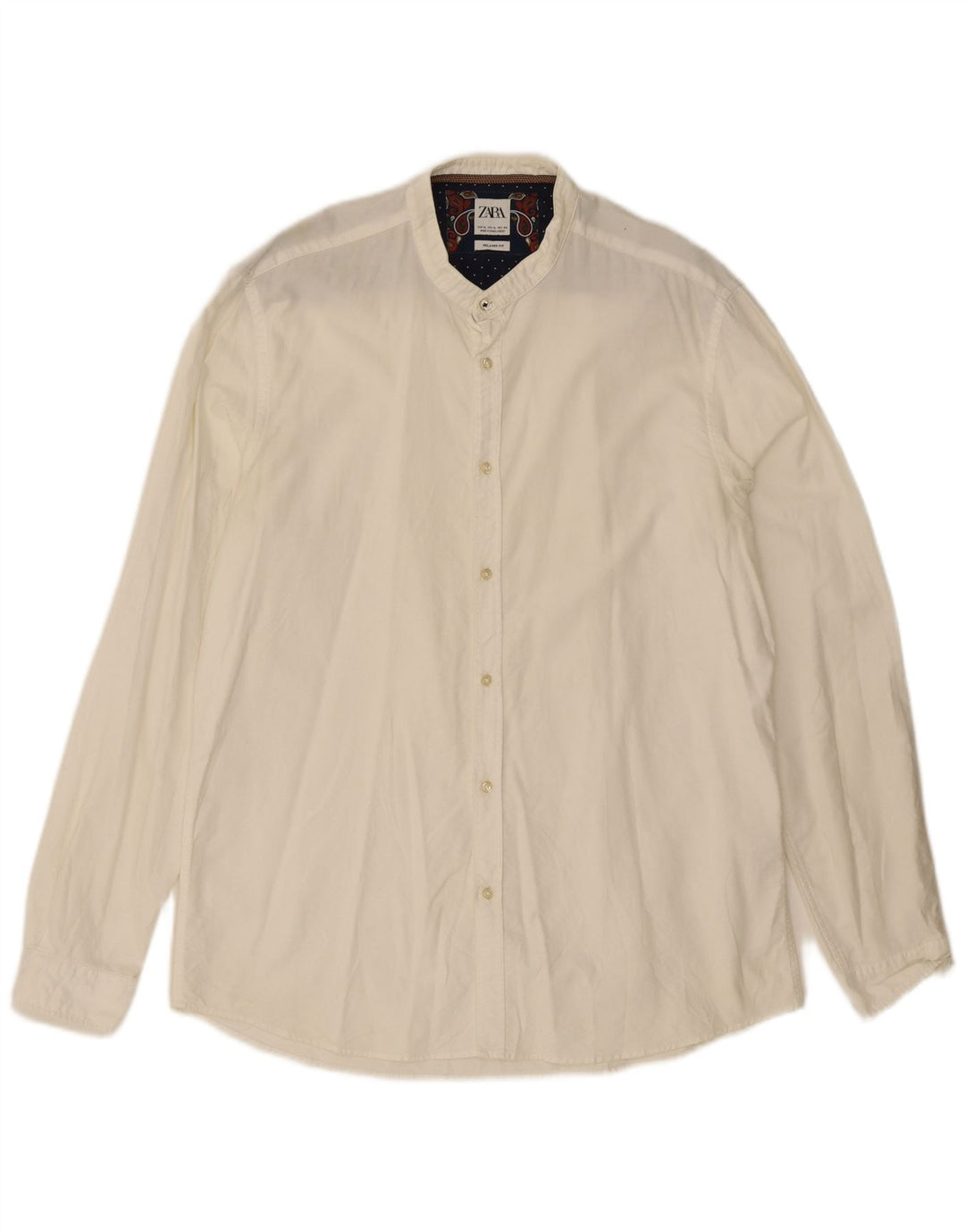ZARA Mens Relaxed Fit Shirt Medium White Cotton