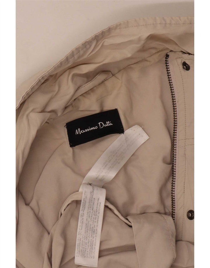 Massimo Dutti Damen Utility-Jacke UK 14 Mittelbeige Baumwolle