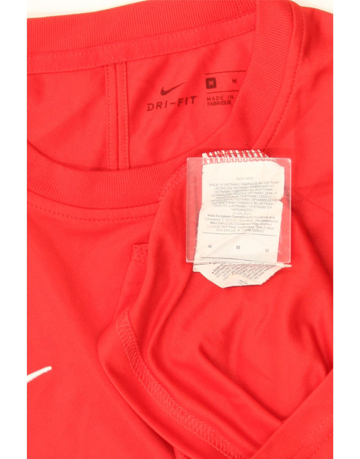 NIKE Herren Dri Fit T-Shirt Top Mittelrotes Polyester
