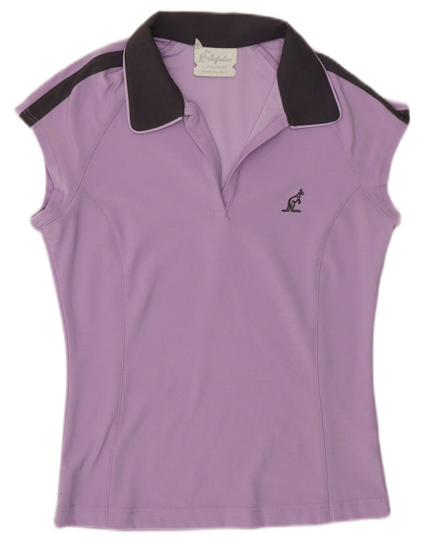 AUSTRALIAN L'ALPINA Damen-Poloshirt UK 14 Mittellila Farbblock