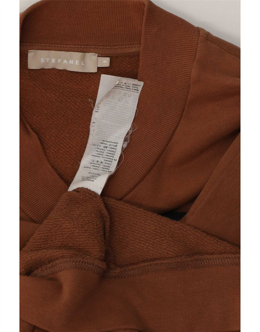 Stefanel Damen Grafik-Sweatshirt mit lockerer Passform, UK 14, Mittelbraun