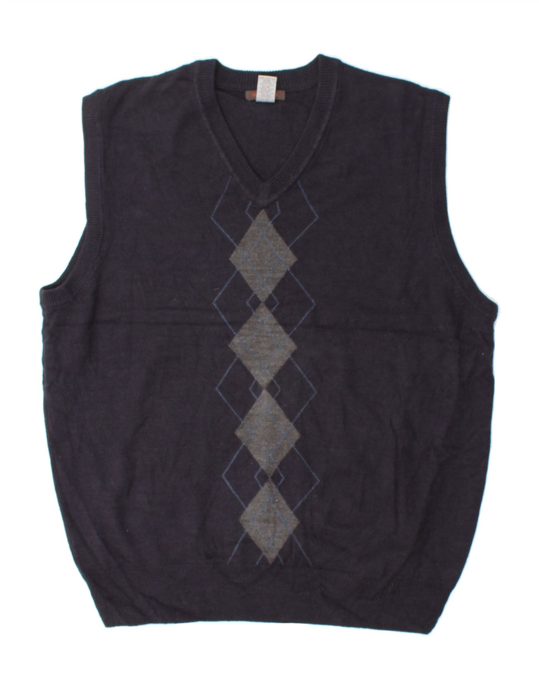 DOCKERS Mens Vest Tank Top Large Navy Blue Argyle/Diamond Acrylic Vintage Dockers and Second-Hand Dockers from Messina Hembry 