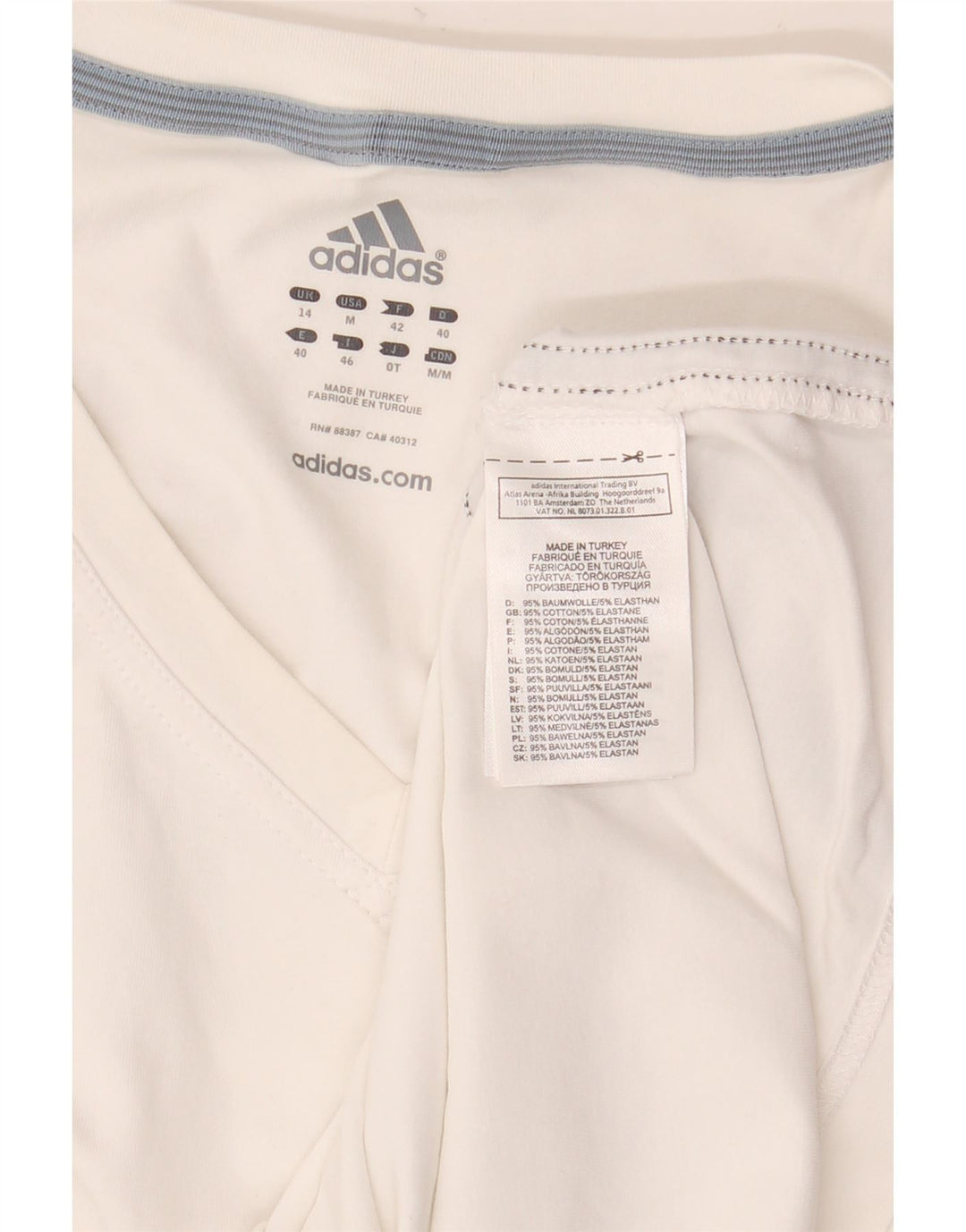 Adidas Damen Weste Top UK 14 Mittelweiße Baumwolle