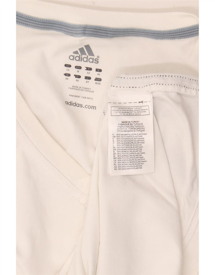 Adidas Damen Weste Top UK 14 Mittelweiße Baumwolle
