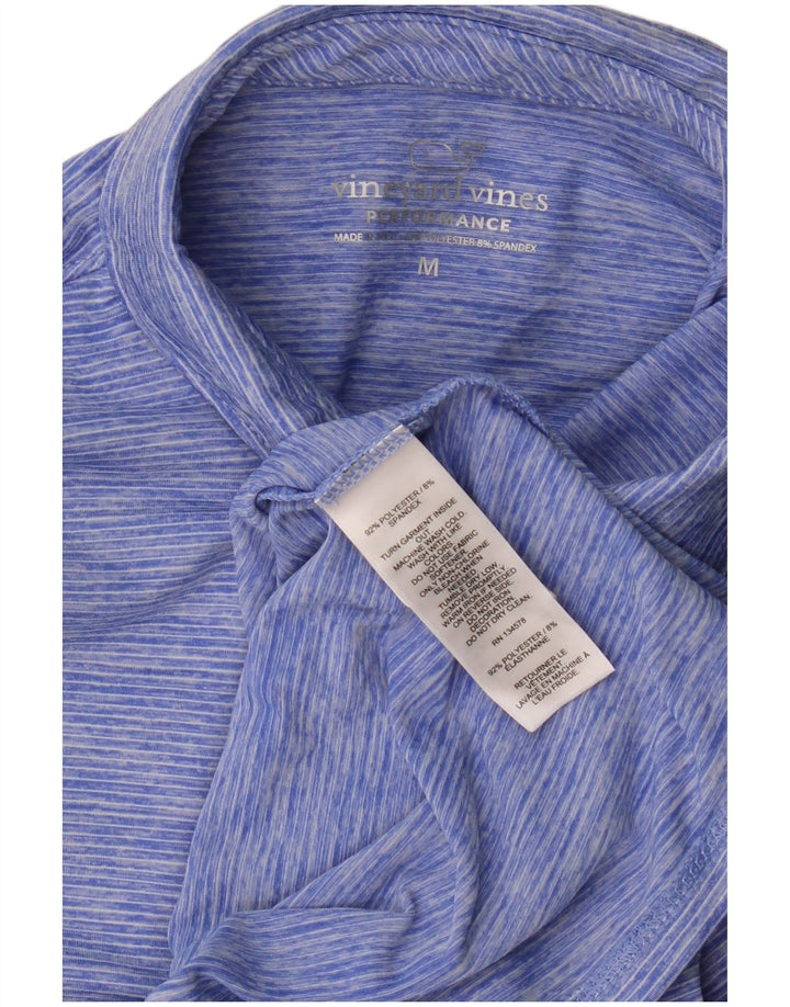 Vineyard Vines Damen-Poloshirt UK 14 Mittelblau gestreift aus Polyester