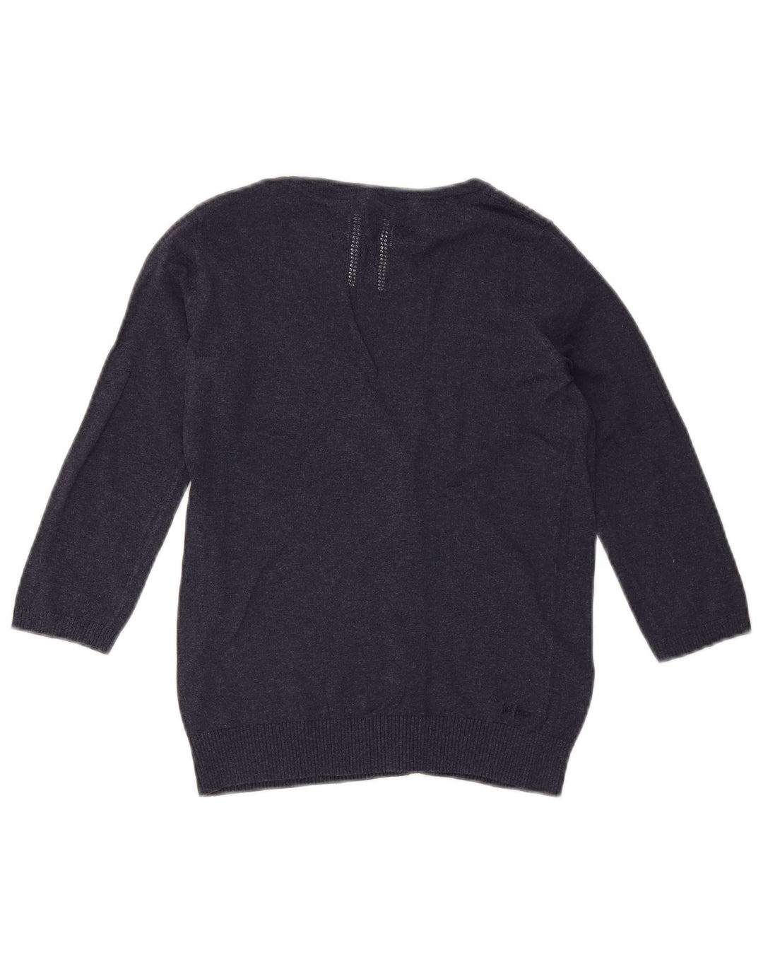 FAT FACE Damen-Strickjacke mit 3/4-Ärmeln, Größe S, Marineblau, Baumwolle