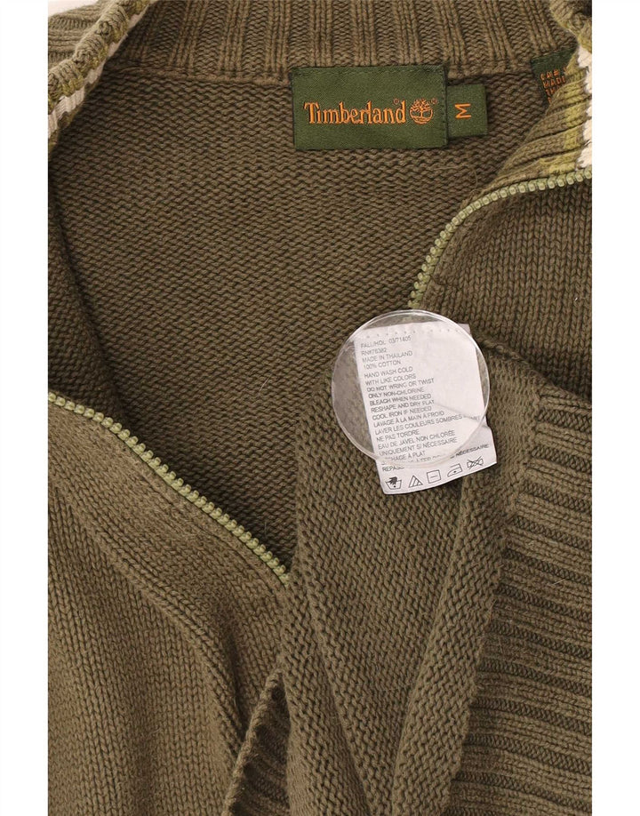 Timberland Herren-Cardigan-Pullover aus mittlerer Khaki-Baumwolle