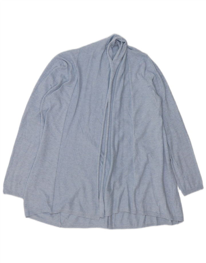 Zara Damen Longline Open Cardigan Pullover UK 16 Large Blau