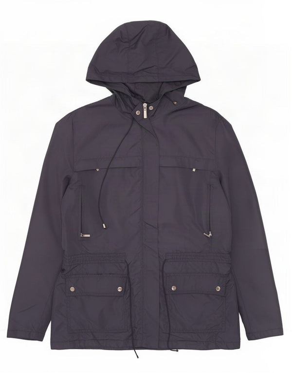 Zara Damen-Parka mit Kapuze, UK 14, mittelmarineblaues Nylon