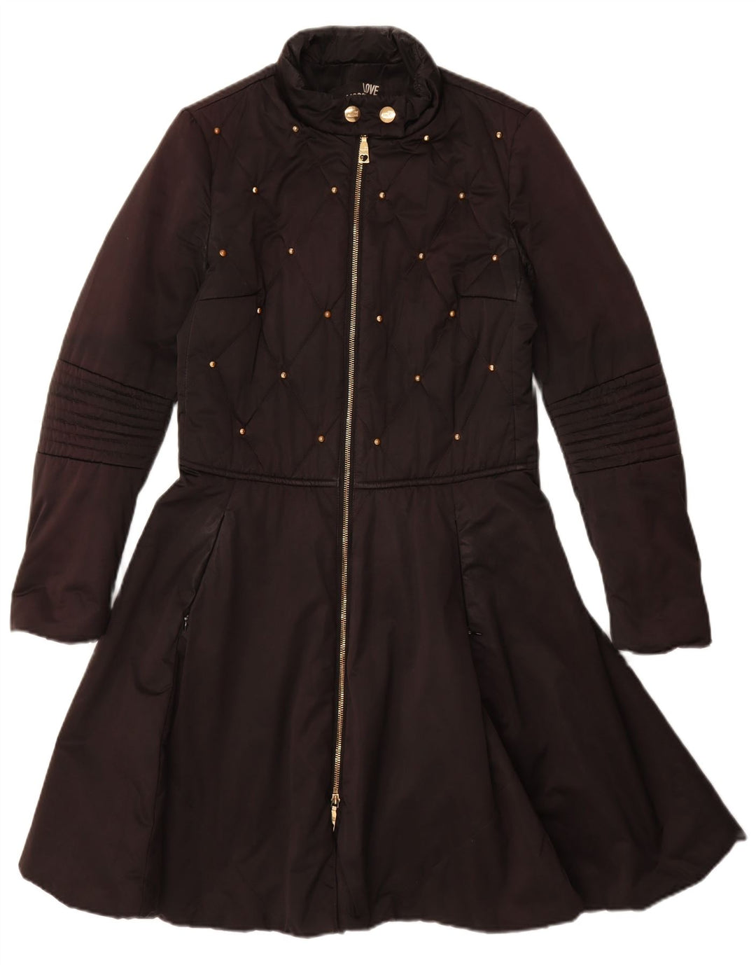 Moschino Damenmantel UK 8 Small Schwarz Polyester