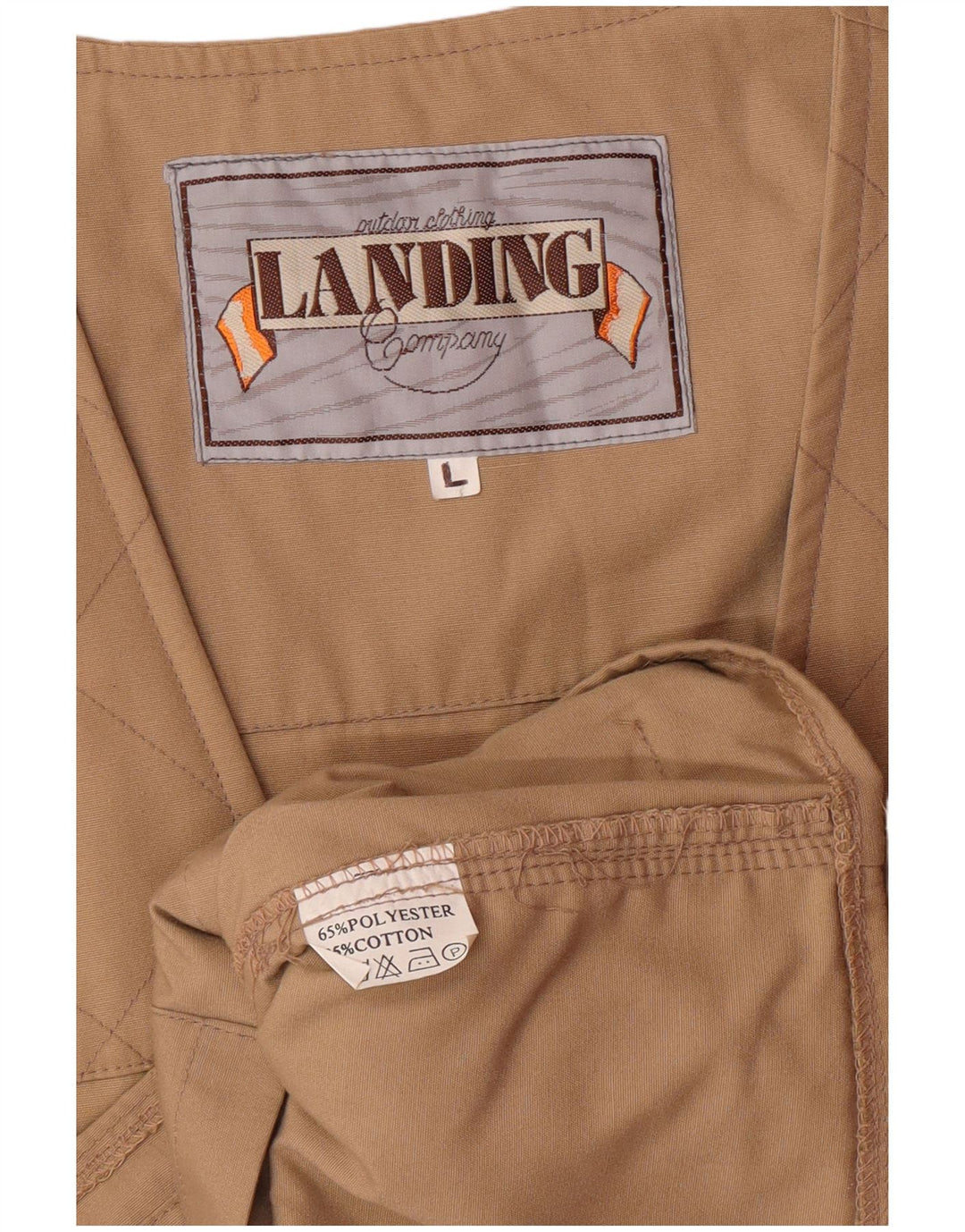 VINTAGE Herren-Utility-Gilet UK 40 Large Beige Polyester