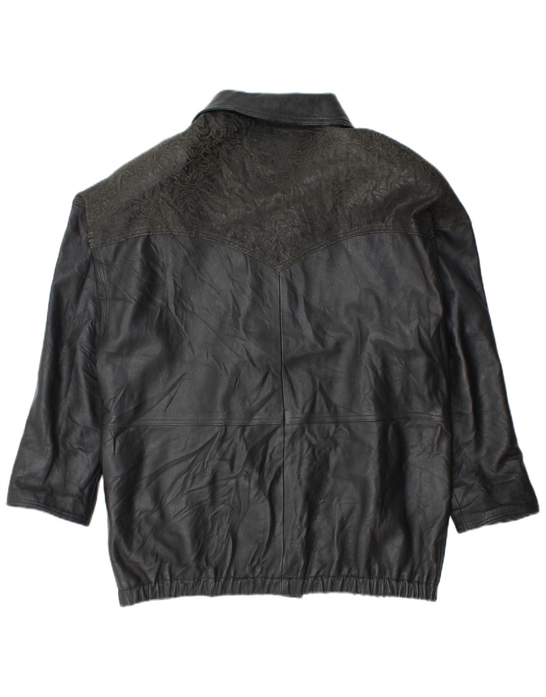 YUPPIE Damen Übergroße Lederjacke UK 18 XL Schwarz geblümt