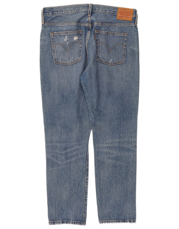 Levi's Damen 501 Distressed Straight Jeans W29 L28 Blaue Baumwolle