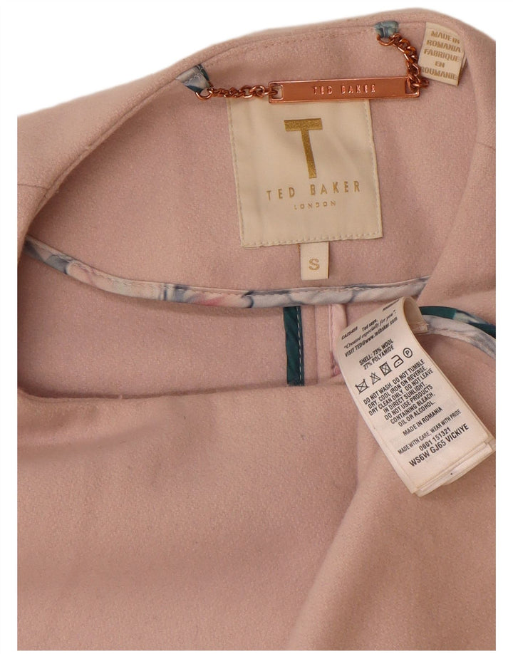 Ted Baker Damen Übergroßer Cape-Mantel UK 10 Small Rosa Wolle
