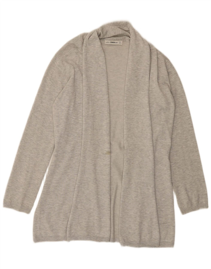 Offener Strickjackenpullover für Damen von Zara UK 12 Mittelgraue Viskose