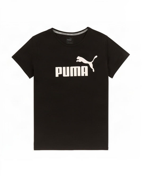Puma Damen Grafik T-Shirt Top UK 16 Large Schwarz