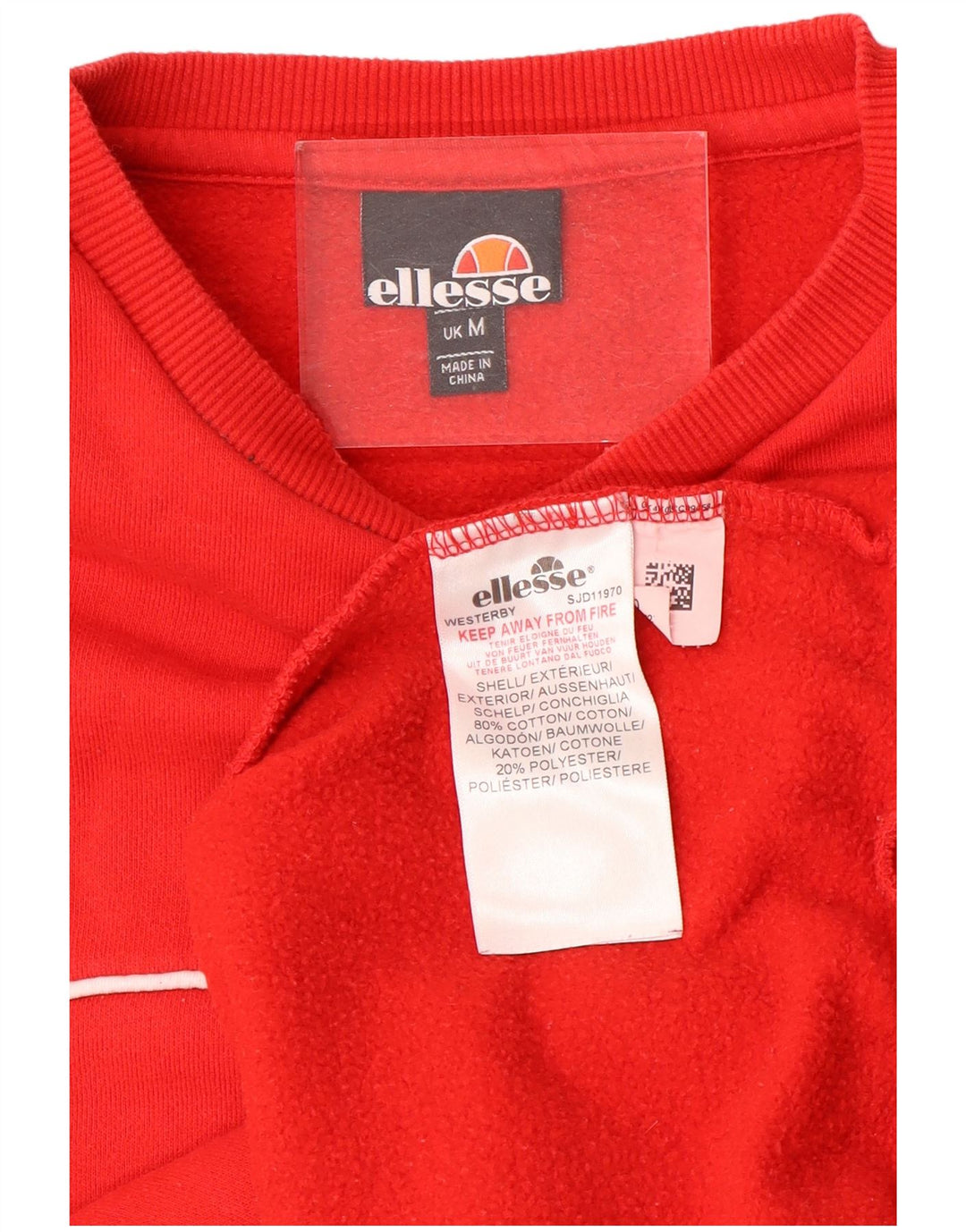 Ellesse Herren-Sweatshirt mit Grafik, mittelrot, Baumwolle, Sport