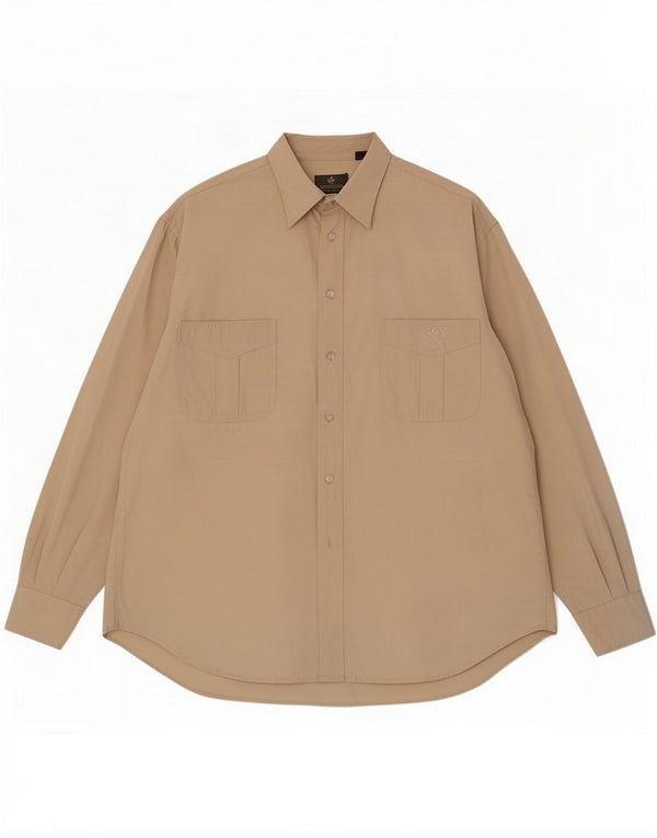 Brooksfield Herrenhemd Größe 43 Large Beige Cotton Classic