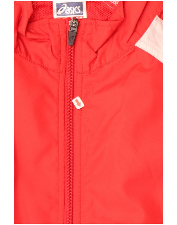 ASICS Herren Regenjacke UK 42 XL Rot Colourblock Polyester