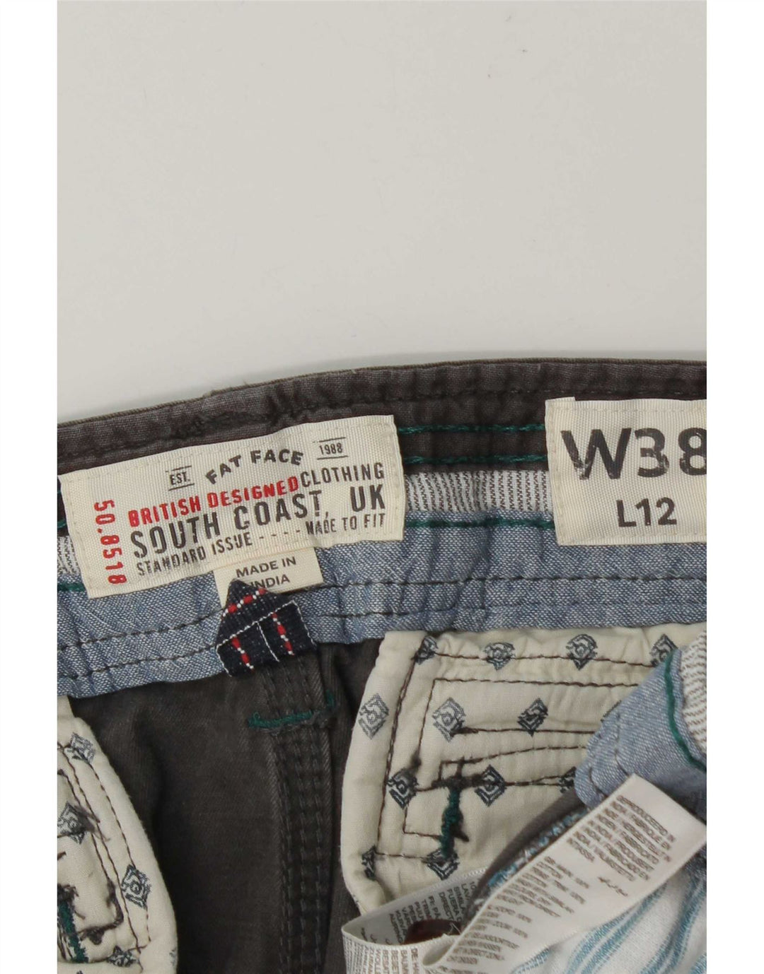 Fat Face Herren Cargoshorts W38 XL Grau Baumwolle