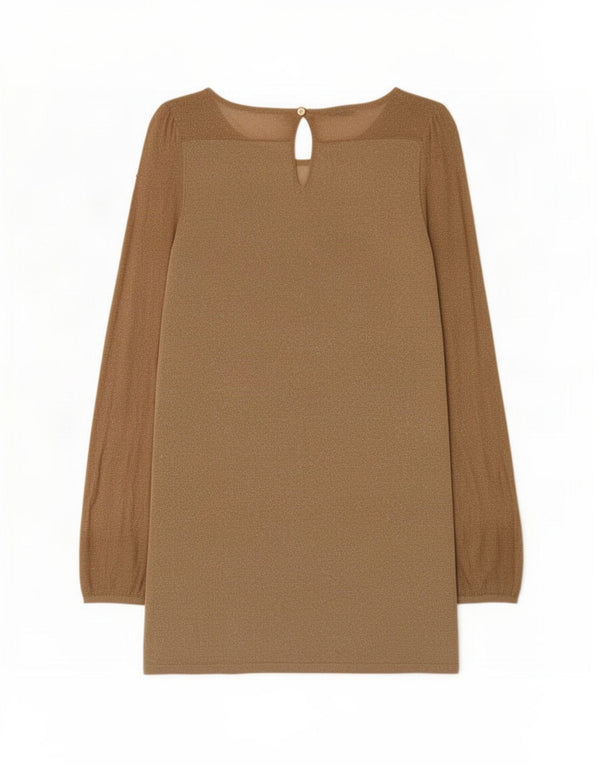 Oasis Langarm-Pulloverkleid für Damen UK 12 Medium Gold Acryl