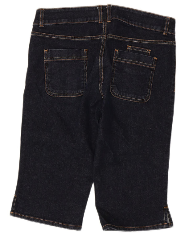 Marks & Spencer Damen Bermuda Denim Shorts UK 8 Small W30 Marineblaue Baumwolle