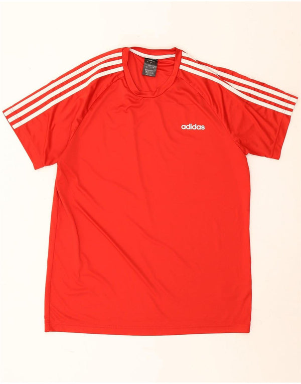 Adidas Herren Climalite T-Shirt Top Large Rot Polyester
