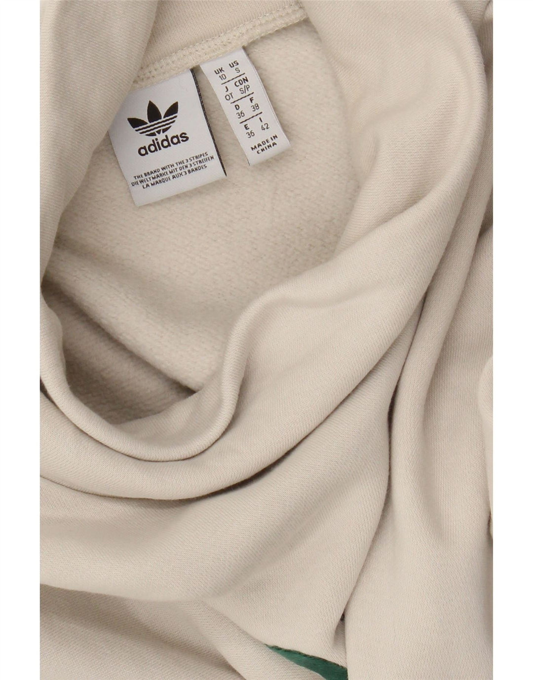 Adidas Damen Graphic Oversized Sweatshirt Pullover UK 10 Small Off White