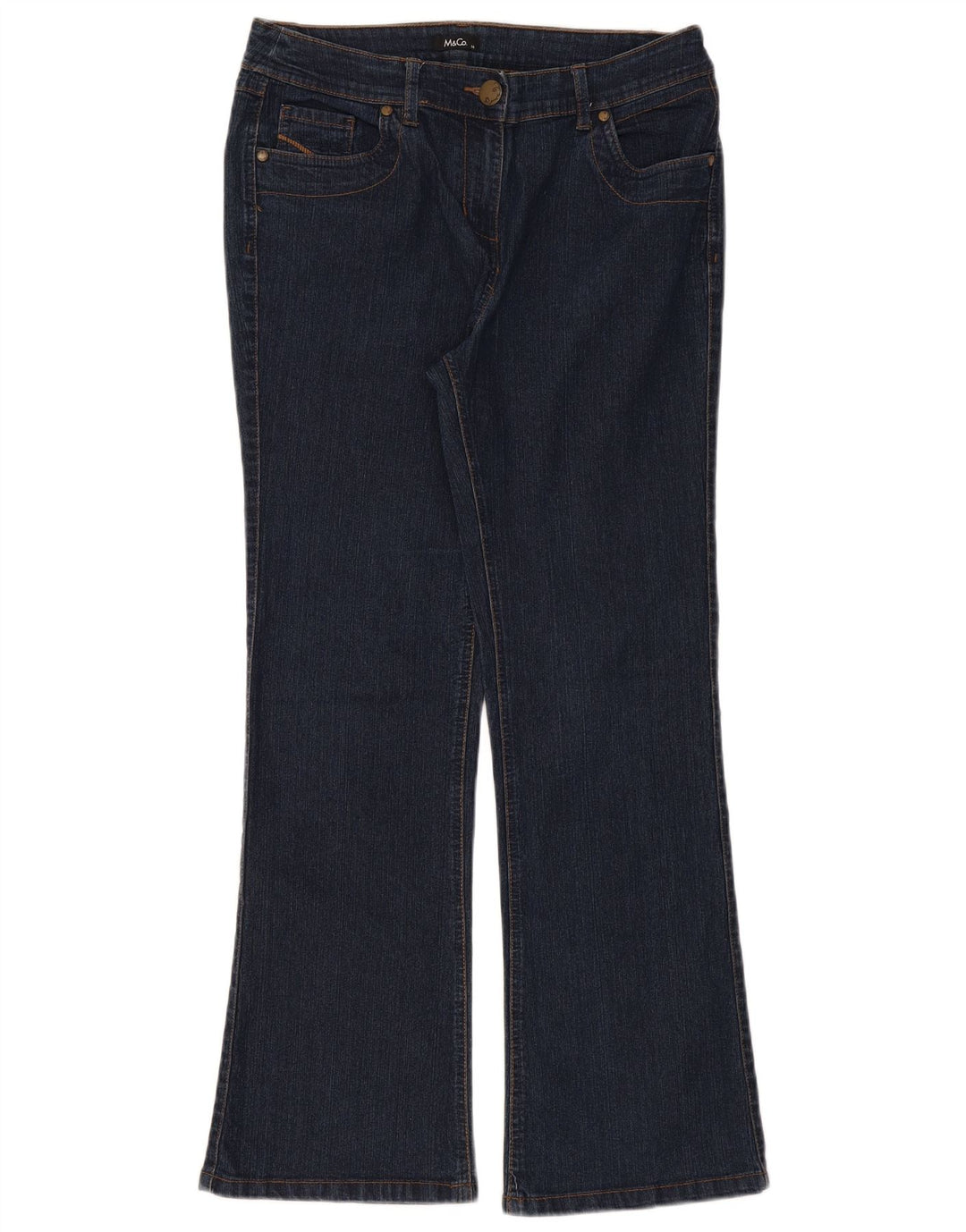 M&Co Damen Bootcut Jeans UK 14 Large W34 L30 Marineblaue Baumwolle