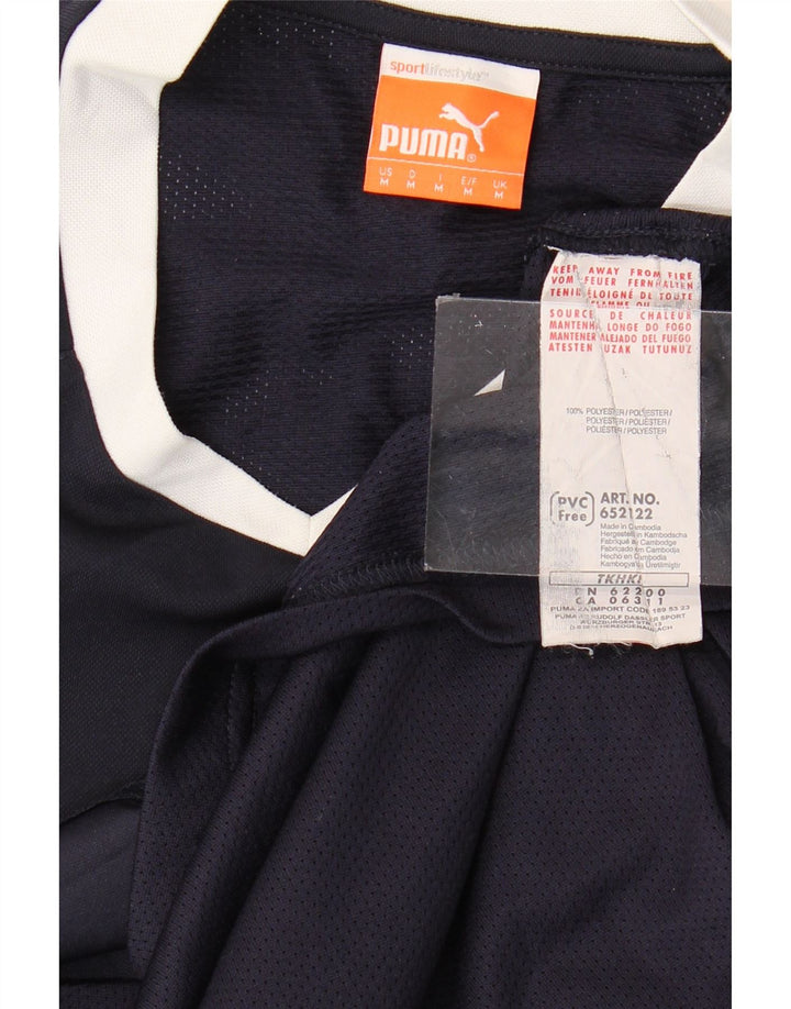 PUMA Herren Grafik-T-Shirt-Oberteil Mittelmarineblaues Farbblock-Polyester