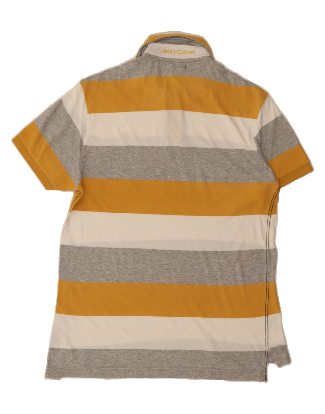 HENRY COTTONS Mens Slim Fit Polo Shirt Medium Multicoloured Striped Cotton Vintage Henry Cottons and Second-Hand Henry Cottons from Messina Hembry 