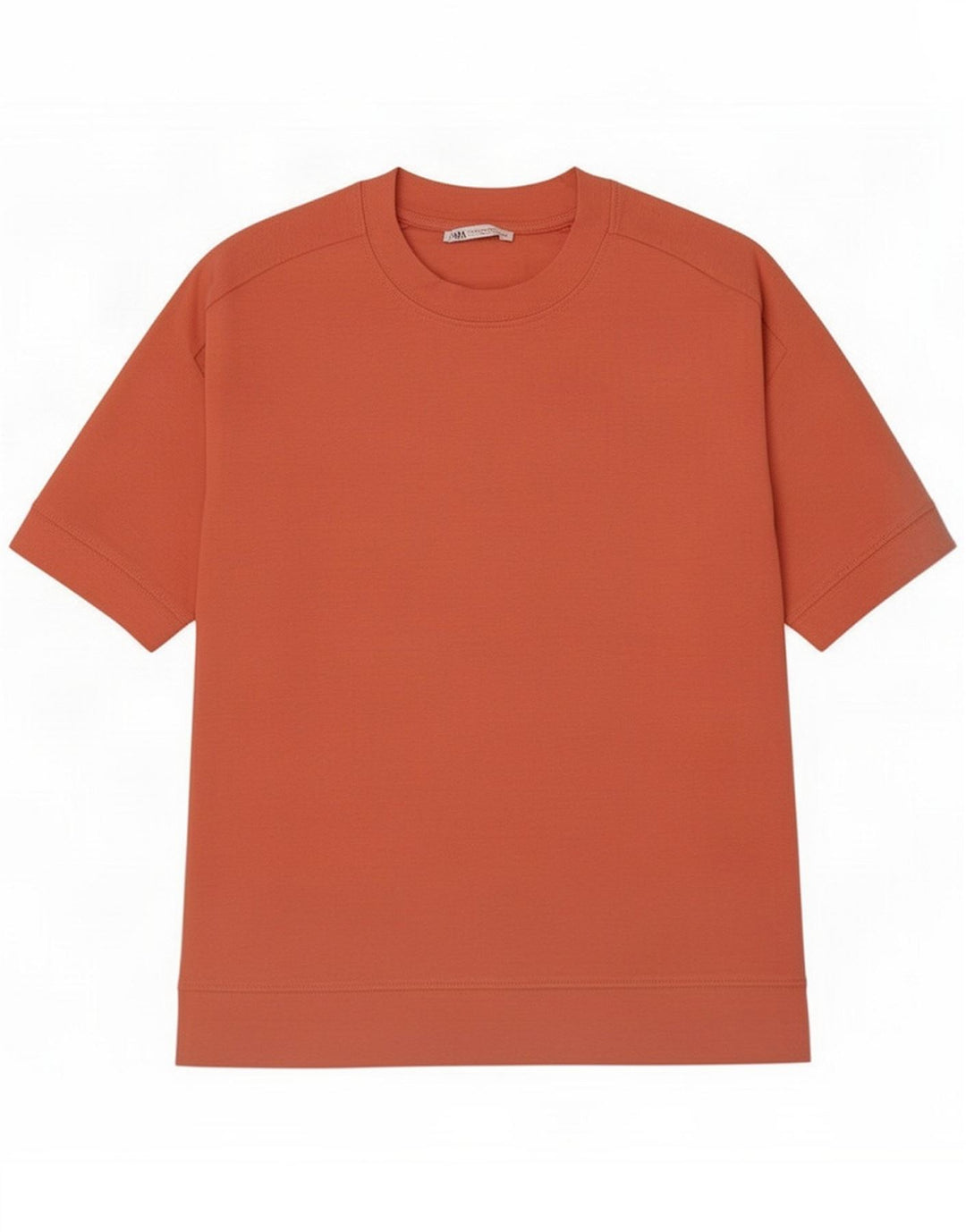 Zara Herren T-Shirt Top Mittelrote Baumwolle