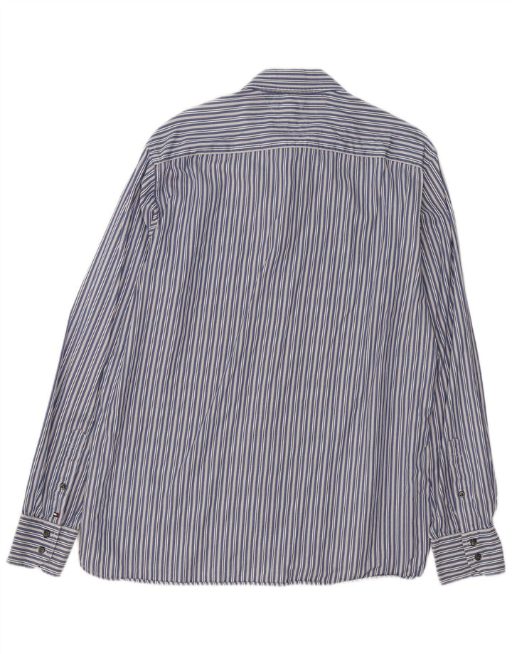 Tommy Hilfiger Herrenhemd, groß, blau gestreift, Baumwolle