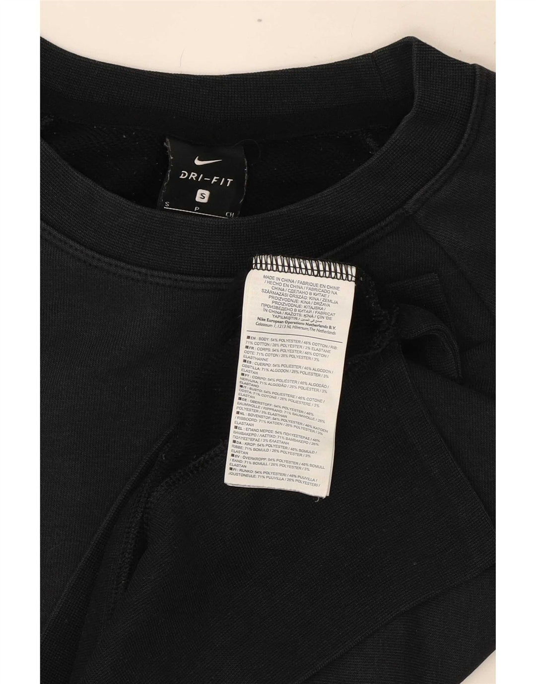 Nike Damen-Sweatshirt mit übergroßem Crop-Grafikmotiv, Gr. 10, Größe S, Schwarz