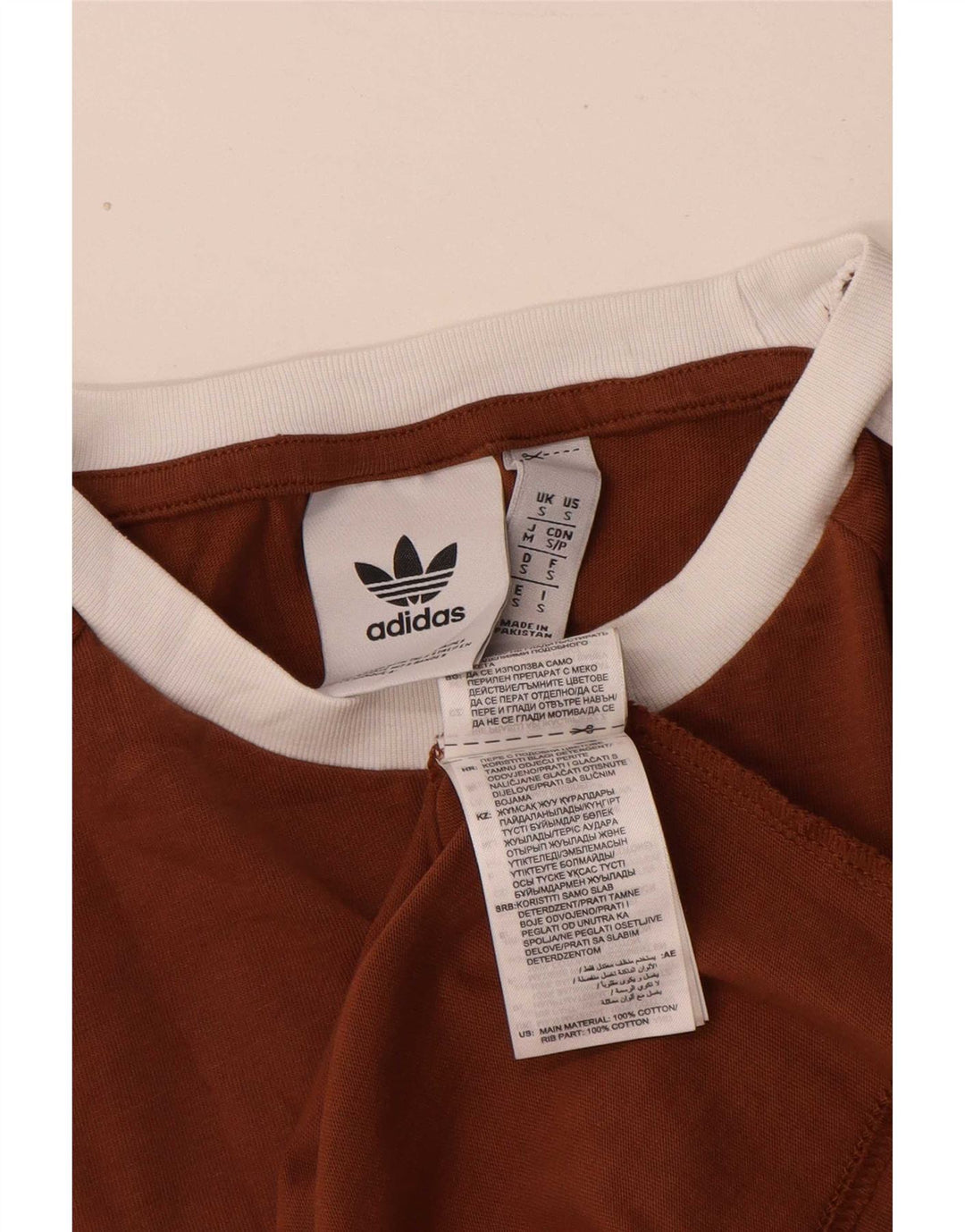 Adidas Herren T-Shirt Top Small Braun Baumwolle